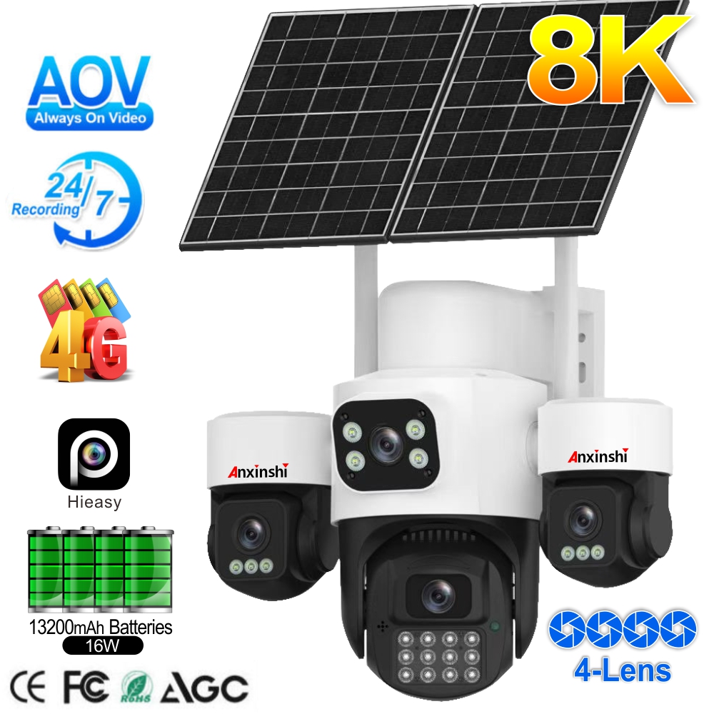 Anxinshi 8K Solar 4G Security Camera
